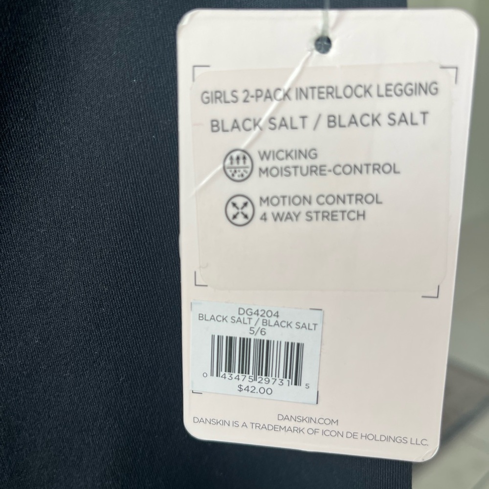 Danskin Girls 5/6 Black Leggings - Picture 3 of 4
